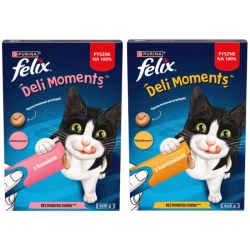 Felix Deli Moments Snack cremoso per gatti con pollo/salmone 2x(4x10g)