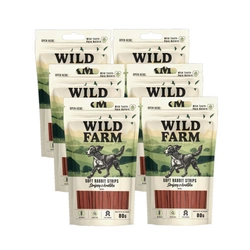 WILD FARM strisce di coniglio 6x80 g snack per cani