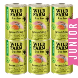 WILD FARM Premium Grain Free Tacchino e Salmone 6x400g - cibo per gattini senza cereali