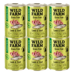 WILD FARM Premium Grain Free Agnello e Trota 6x400g - cibo per gatti senza cereali