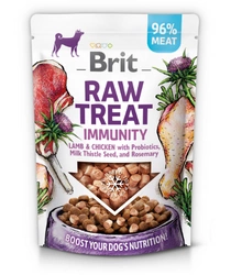 BRIT CARE Dog Raw Treat Immunity Agnello e Pollo con Probiotici, Semi di Cardo Mariano e Rosmarino 40g
