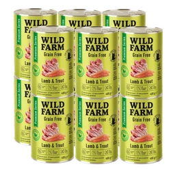 WILD FARM Premium Grain Free Agnello e Trota 12x400g - cibo per gatti senza cereali