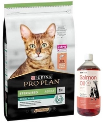 PRO PLAN Sterilised Vital Functions Alimento per gatti ricco di salmone 10kg & LAB V Olio di Salmone per cani e gatti 1000ml