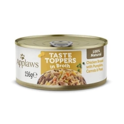 Applaws Taste Toppers Cibo umido naturale per cani Pollo con carote zucca e piselli in brodo Lattina da 156 g