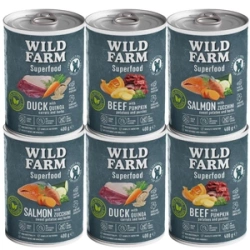 WILD FARM Superfood Mix Flavors 6x400g Cibo per cani senza cereali