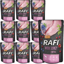 Rafi con tacchino per cane - bustina 10x300g (confezione nera)