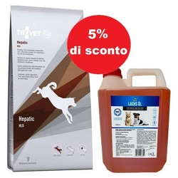 TROVET HLD Hepatic (per cani) 12.5kg + LAB V Olio di salmone 5l