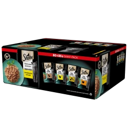 SHEBA bustine 80x85g Delicacy ai gusti del pollame - cibo umido per gatti, in gelatina, con anatra, con pollo, con pollame, con tacchino