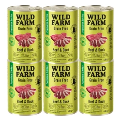 WILD FARM Premium Grain Free Beef and Duck 6x400g  - alimenti senza cereali per gatti