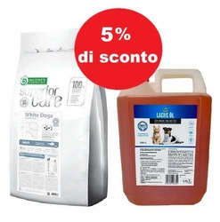 NATURES PROTECTION Superior Care Grain Free White Fish Adult Small Breeds 10kg + LAB V Olio di salmone 5l