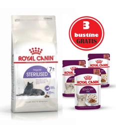 ROYAL CANIN Sterilised +7 10kg + 3 buste di cibo umido GRATIS!!!