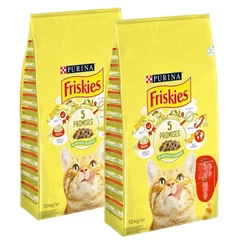PURINA Friskies Cibo per gatti con mix di Manzo e Pollo con Verdure 2x10 kg