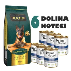 HEKTOR BALANCED Adult 15kg + Dolina Noteci Premium Merluzzo con Broccoli 400g