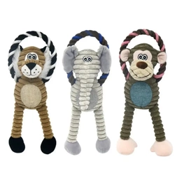 NUXIE® Peluche per cani/gatti con squeaker (tigre/elefante/scimmia)