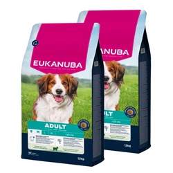 EUKANUBA Adult Small&Medium Breed Rich In Lamb & Rice 2x12kg