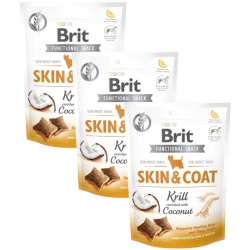 BRIT CARE DOG FUNCTIONAL SNACK SKIN&amp;COAT KRILL 3x150g