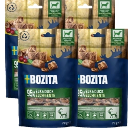 BOZITA Meaty Bites alce, anatra snack per cani 4x70 g