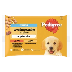 Pedigree Wet Jellied Puppy Food (pollo e riso, manzo e riso) 4x100g