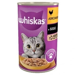 WHISKAS Cibo umido 1+ con pollo in salsa 400g