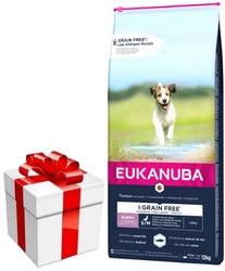 EUKANUBA Puppy&Junior Small/Medium Grain Free 12kg + Sorpresa GRATUITA per il cane!