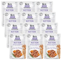 BRIT CARE Cat Pouches Filetti di salmone in gelatina per gattini 12x85g