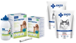 Virbac Pronefra 180ml & ENZO VET Renal con manzo in gelatina per gatti 2x100g