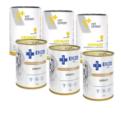 VETEXPERT Diet Urinary 3x400g + ENZO VET Urinary per le malattie del tratto urinario con pollo per cani 3x400g