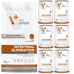 VETEXPERT Veterinary Diet Dog Intestinal Elimination 12kg + Intestinal 6x400g