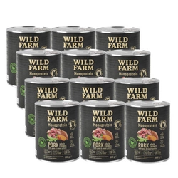 WILD FARM Monoprotein Pork 12x800g alimento ipoallergenico per cani
