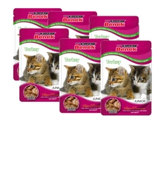 SUPER BENEK Junior Bustina per gatti con pezzi di tacchino 12x100g