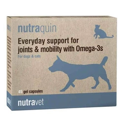 NUTRAVET Nutraquin For Dogs & Cats 45 caps - fornisce un supporto rapido agli animali che soffrono di rigidità articolare
