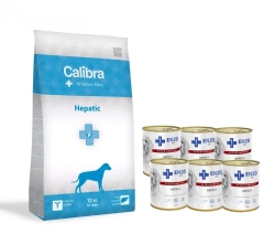 ENZO VET Epatico per malattie del fegato per cani 6x 400g + Calibra Veterinary Diets Dog Hepatic 12kg