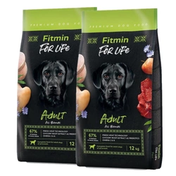 FITMIN Dog For Life Adult All Breeds 2x12kg -3% Rabatt auf das Set