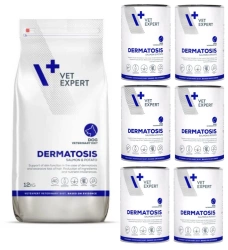 VETEXPERT Veterinary Diet Dog Dermatosis Salmon Potato 12 kg + Dermatosis Dog 6x400 g
