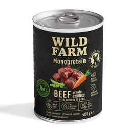 Wild Farm Monoprotein Beef 400g Cibo ipoallergenico per cani.