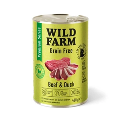 WILD FARM Premium Grain Free Beef and Duck 400g  - alimenti senza cereali per gatti