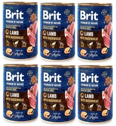 Brit Premium By Nature Agnello con grano saraceno 6x400g - di sconto in un set