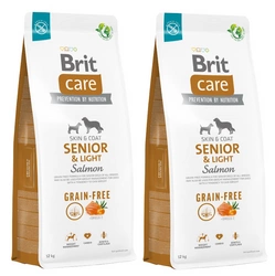 BRIT CARE Dog Grain-free Senior & Light Salmone 2x12kg - 3% di sconto in un set