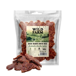WILD FARM Cuoricini con anatra e riso 500 g snack per cani