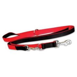 Dingo Extra guinzaglio per cani a doppia striscia rosso/nero 220cm