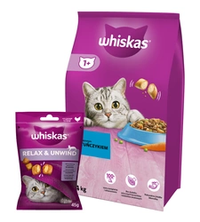 WHISKAS Cibo secco per gatti 1+ con tonno 14kg + WHISKAS Relax e distensione 45g - bocconcino per gatti, con pollo