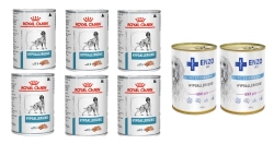 ENZO VET Dieta ipoallergenica ipoallergenica con coniglio per cani 2x400g + Royal Canin Veterinary Health Nutrition Dog Hypoallergenic Lattina 6x400g