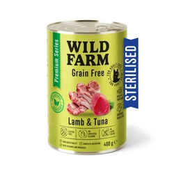 WILD FARM Premium Grain Free Agnello e Tonno 400g - cibo senza cereali per gatti sterilizzati