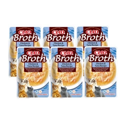 INABA Ciao Broth - alimento complementare per gatti al gusto di pollo e tonno in brodo 6x40 g