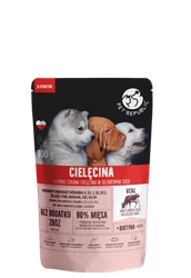 PetRepublic JUNIOR pezzi finemente tritati in una salsa delicata - vitello 100 g per un cane