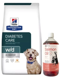 HILL'S PD Prescription Diet Canine w / d 10kg & LAB V Olio di Salmone per cani e gatti 1000ml