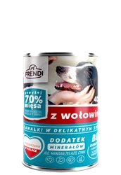 Frendi a pezzi in salsa delicata con carne di manzo 400g per un cane