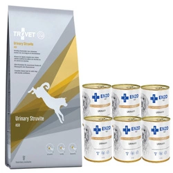 TROVET ASD Urinary Struvite (per cani) 12.5kg & ENZO VET Urinary per malattie delle vie urinarie con pollo per cani 6x400g
