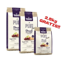 BOSCH Plus Adulto Struzzo e patate 2x12,5kg + 2,5kg GRATIS!!