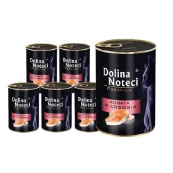 Dolina Noteci Cibo Premium per gatti ricco di salmone 6x400g